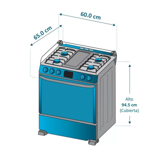 COCINA A GAS MABE CMP6085FX0 - Imagen 5