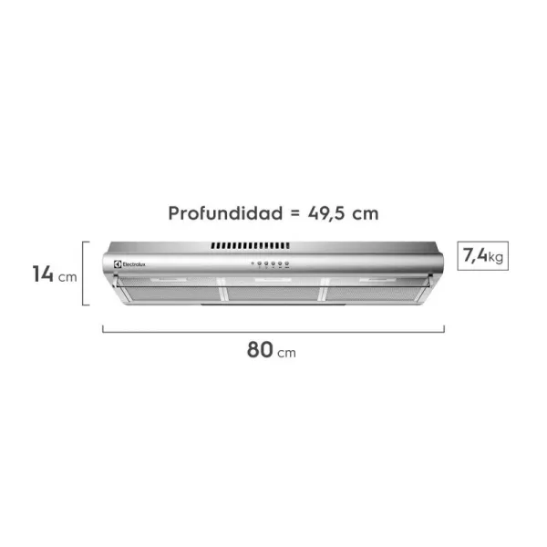 CAMPANA EXTRACTORA ELECTROLUX EJSE302TBJS - Imagen 2