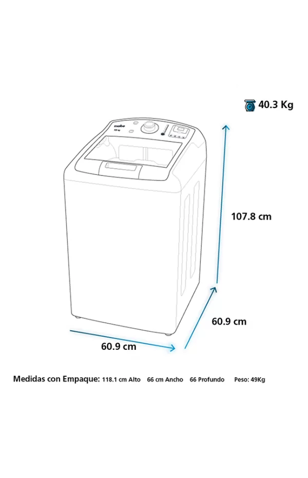 LAVADORA AUTOMATICA MABE LMA48100WDBB0 - Imagen 5