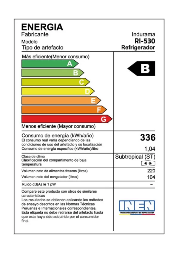 REFRIGERADORA INDURAMA RI-530 AVANT BCO - Imagen 3