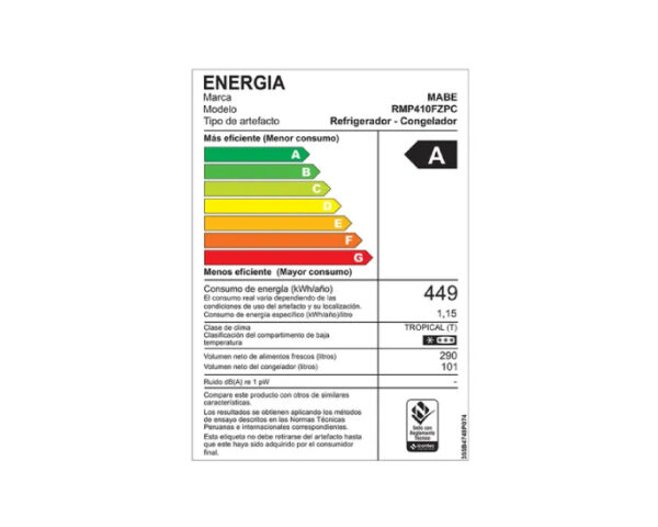 REFRIGERADORA MABE RMP410FZPC - Imagen 9