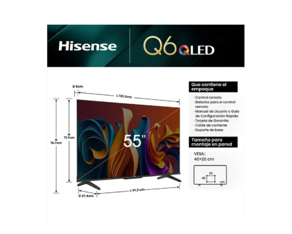 TV QLED UHD DE 55 HISENSE 55Q6N - Imagen 2