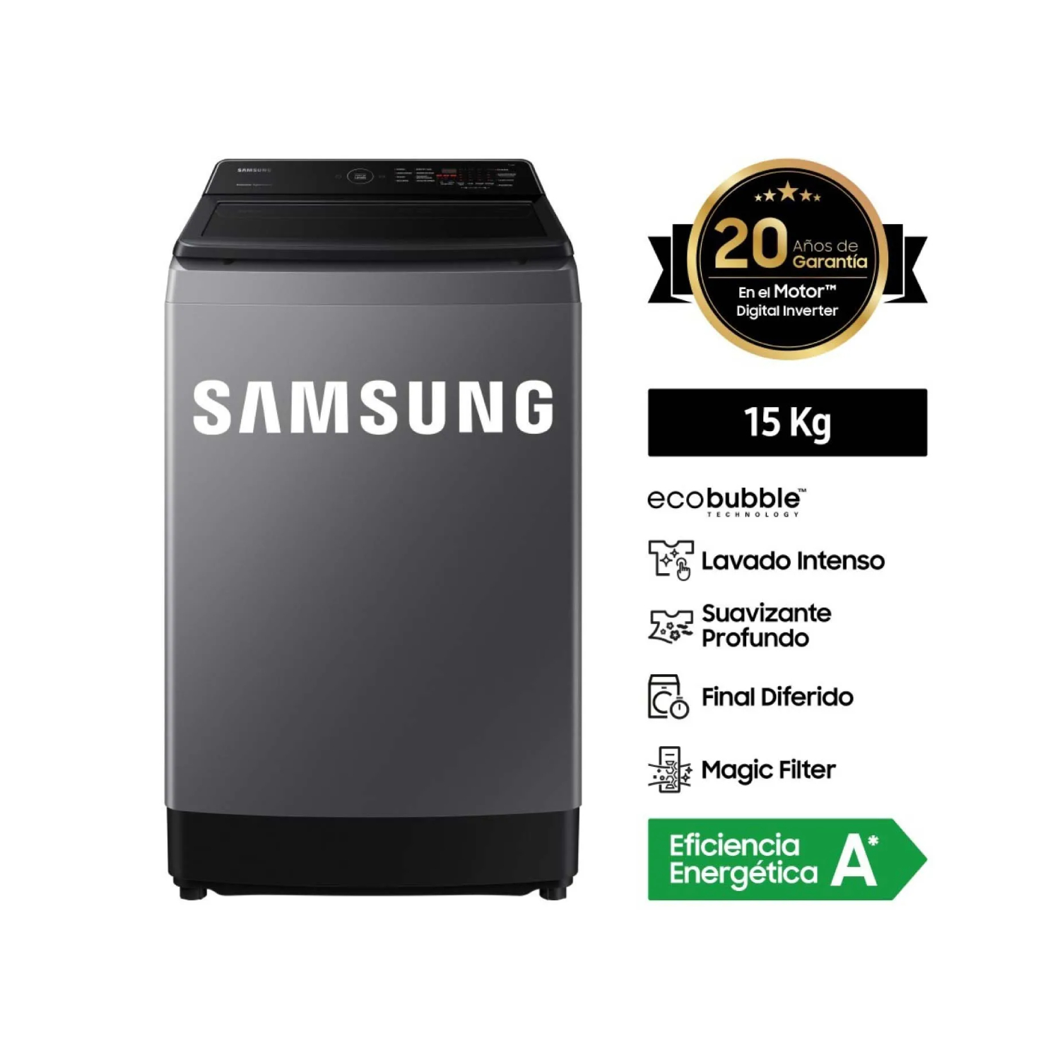 LAVADORA AUTOMATICA SAMSUNG WA15CG5441BDP